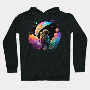 Astronaut in Space Colorful Vibrant Psychedelic Hoodie